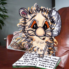 Harrison Hamster I trying to read a book