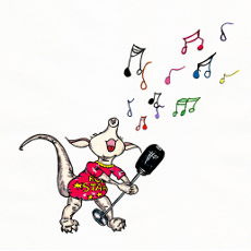 Singing aardvark - illustration from the free children's picture book 'Annabella, Little Aardvark...Big Dream!'