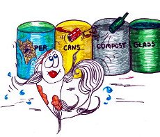 Fish recycling  - illustration from the free children's picture book 'David Goes Green!'